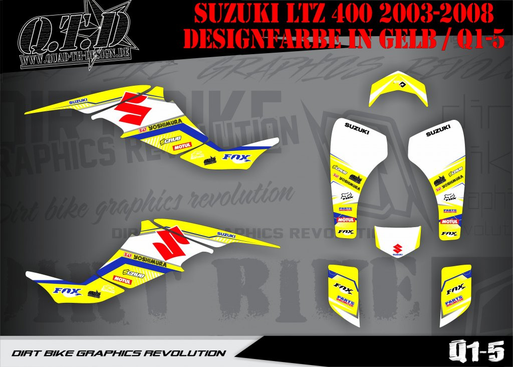 Beispiel Bild für die Farben, Q1-5 Gelb für Suzuki LTZ 400 2003-2008